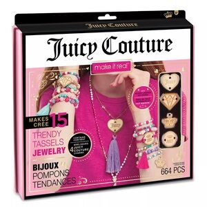 Juicy Couture Trendy Tassels Jewelry Set - Pink and Gold